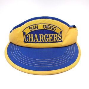 Vintage San Diego Chargers NFL Football Sport Visor Blue Yellow Embroidered READ